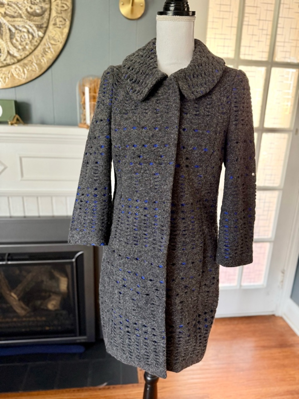 Plenty by Tracy Reese Eyelet Wool Blend Coat